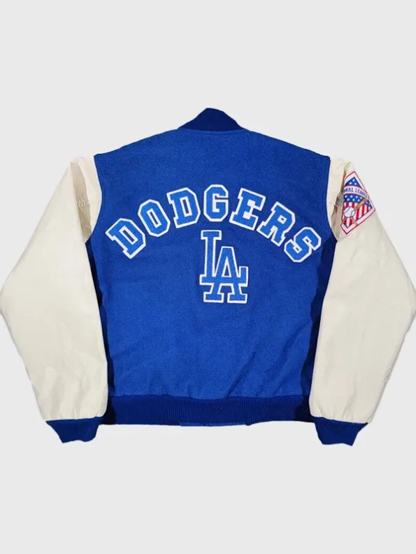 Blue and White 80’s Los Angeles Dodgers Varsity Bomber Jacket