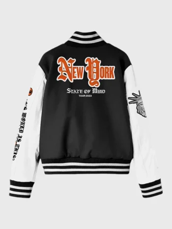 New York State of Mind Tour 23 Black and White Varsity Jacket