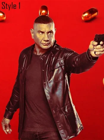 The Killer's Game Dave Bautista Black Leather Jacket