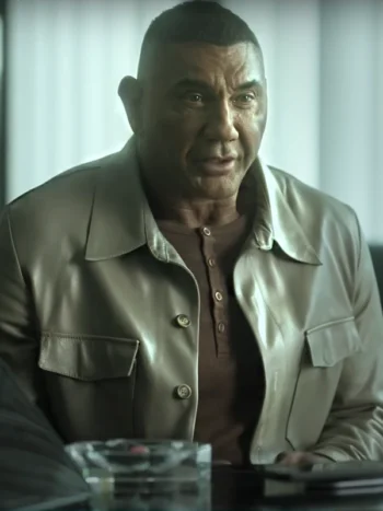 The Killer's Game Dave Bautista Grey leather Jacket