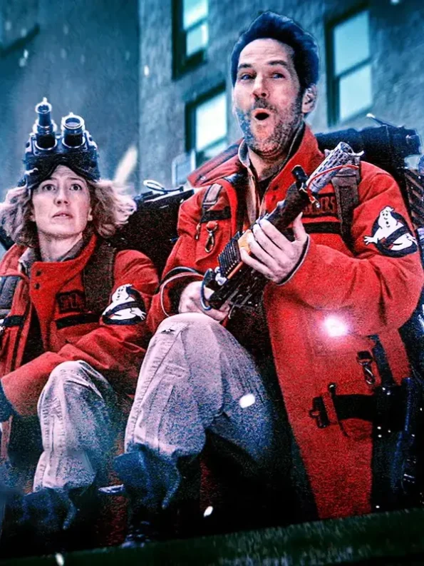 Paul Rudd Ghostbusters Frozen Empire Red Jacket