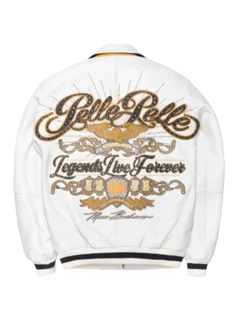 Pelle Pelle Legends Live Forever White Leather Jacket