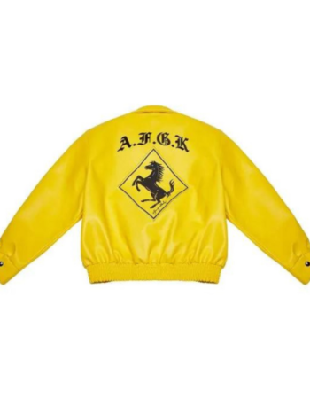 A Few Good Kids Bomber Yellow Leather Jacket.