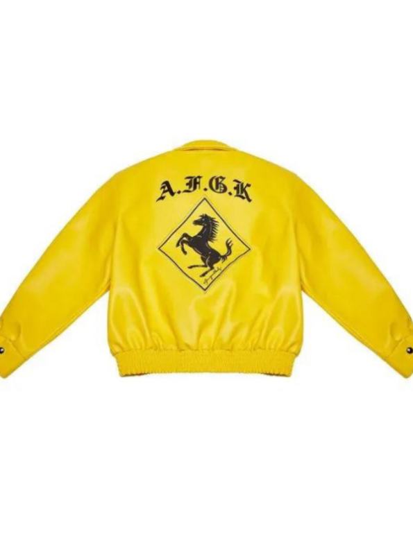 A Few Good Kids Bomber Yellow Leather Jacket.