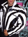 Andrew Dice Clay White And Black Leather Jacket.