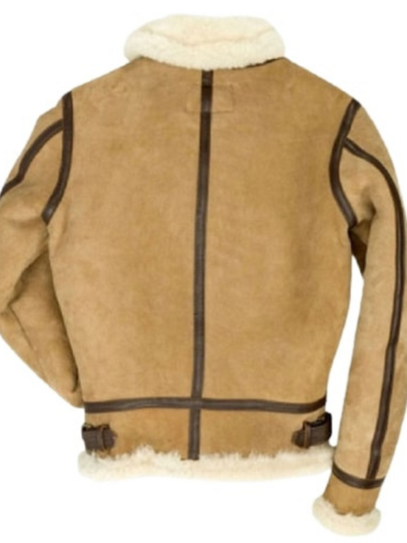 B3 Women’s Bomber Suede Leather Shearling Jacket