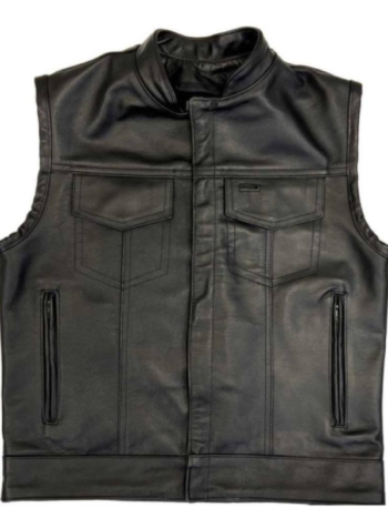 Beck Mens 566 Horsehide Leather Motorcycle Black Vest.