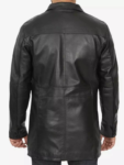 Bristol Mens Black Leather Car Coat