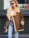 Hailey Baldwin Velocite Shearling Jacket.