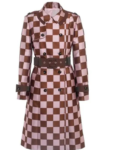 Lily Collins Emily In Paris S04 Pink Brown Checkered Trench Coat