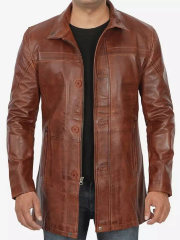 Men’s Real Lambskin Length Cognac