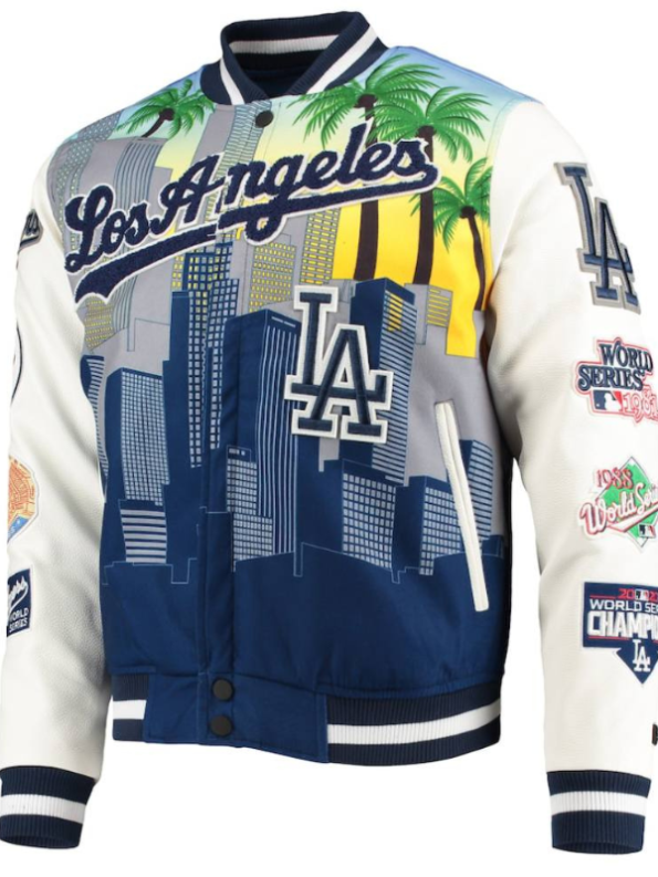 Pro Standard White Los Angeles Dodgers Varsity Jacket.