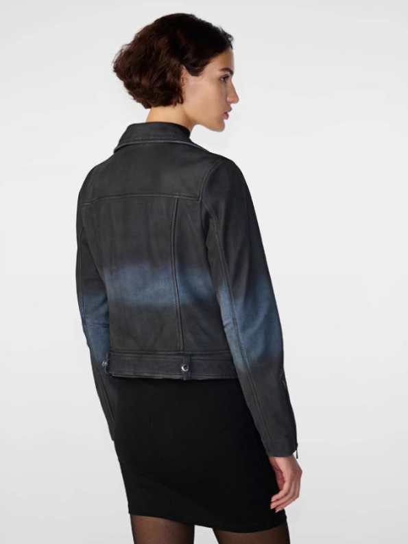 Zuri Ombre Belted Moto Jacket.