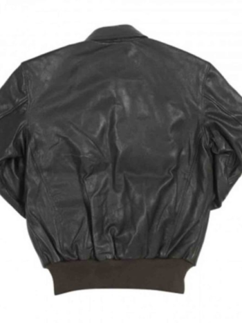 A-2 Flight Bomber Black Leather Jacket