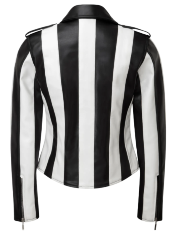 Bikers Zebra Style Leather Jacket