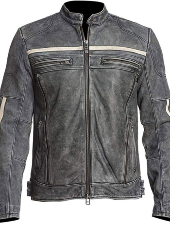 Café Racer Vintage Leather Motorcycle Jacket