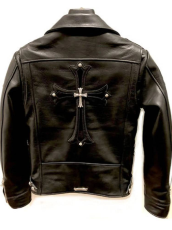 Chrome Hearts Asymmetrical Zipper Biker Leather Jacket