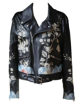 Gucci Floral-Embroidered Leather Biker Jacket