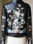 Gucci Floral-Embroidered Leather Biker Jacket