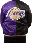 La Lakers Black And Satin Bomber Jacket