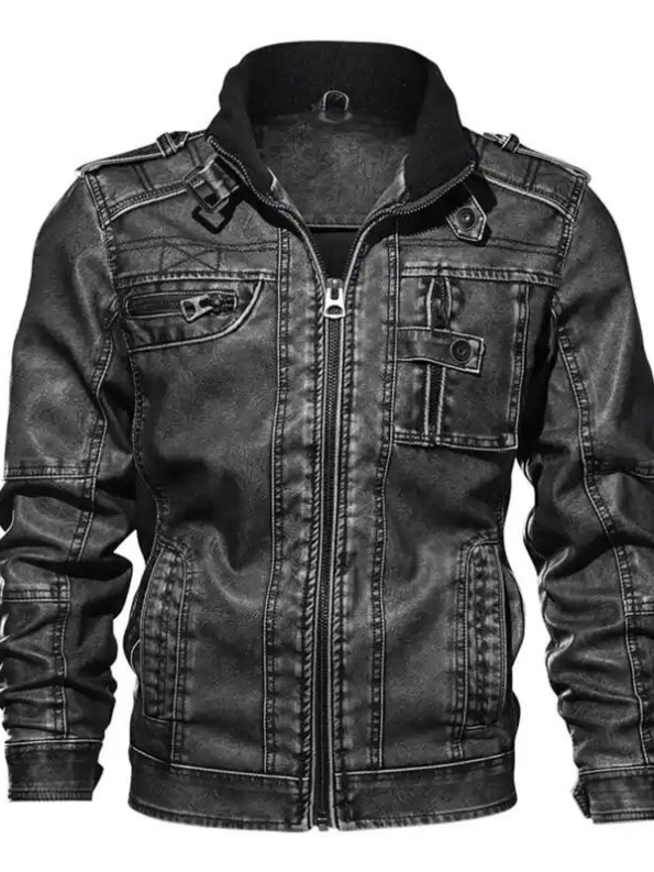 Men’s Vintage Slim Fit Biker Leather Jacket.