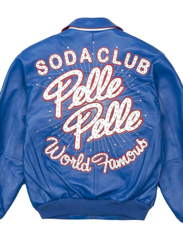 New Arrival Pelle Pelle Man Blue Soda Club Jacket World Famous