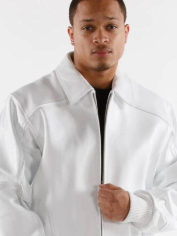 Pelle Pelle Basic in White Plush Leather Jacket.