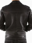 Pelle Pelle Black Houndstooth Biker Leather Jacket.