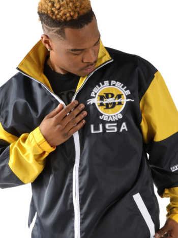 Pelle Pelle Yellow Black Nylon USA Tracksuit.