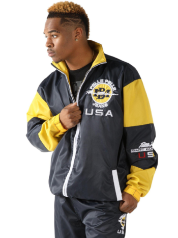 Pelle Pelle Yellow Black Nylon USA Tracksuit