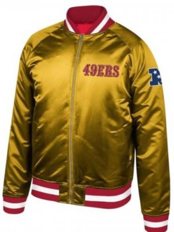 San Francisco 49ers Faithful To The Bay Gold Satin Jacket.