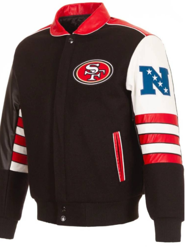 San Francisco 49ers Jh Design NFL Wool Varsity Jacket.