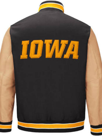 Black Gold NCCA Team Iowa Hawkeyes Varsity Jacket