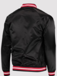 Black Portland Trail Blazers Throwback Wordmark Satin Jacket.