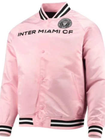 MLS Team Inter Miami CF Pink Satin Jacket.