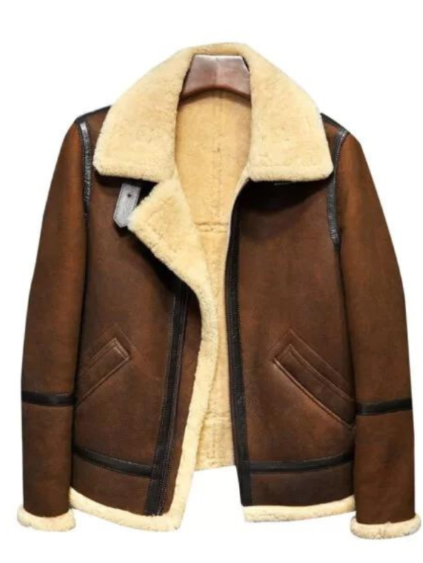 Men’s B3 Shearling Brown Leather Aviator Jacket.