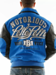 Pelle Pelle Blue and Black Varsity Jacket.