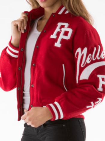 Pelle Pelle Cropped Red Varsity Bomber Jackets