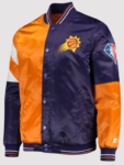 Phoenix Suns Starter Orange And Purple Varsity Jacket.