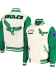 Pro Standard Cream Philadelphia Eagles Retro Jacket.