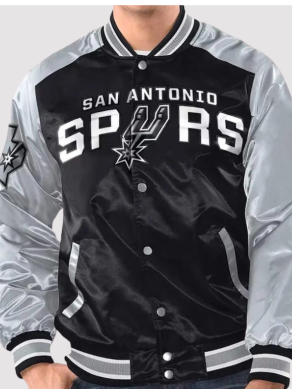 San Antonio Spurs Renegade Blacksilver Varsity Jacket