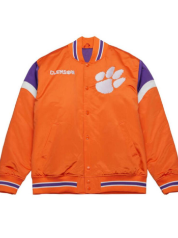 University Of Clemson Tigers Tricolor Satin Jacket.