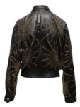 Black & Gold Istante By Versace Leather Jacket