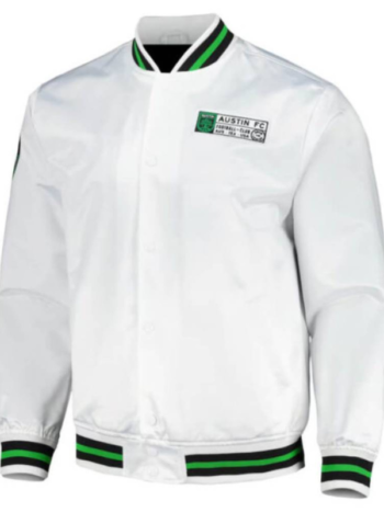 White MLS Team Austin FC Satin Jacket