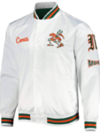 White Miami Hurricanes City Collection Satin Full Snap Jacket