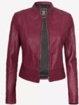 Amy Women’s Slim Fit Leather Moto Jacket