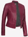 Amy Women’s Slim Fit Leather Moto Jacket