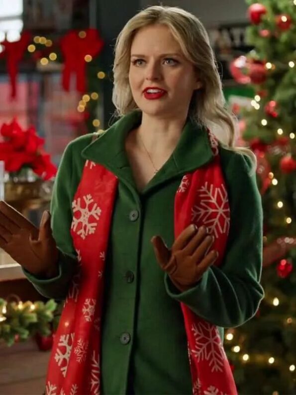 Andrea Brooks Snowy with a Chance of Christmas Green Coat.