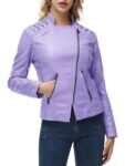 Stylish Women’s Purple Leather Motorcycle Jackets