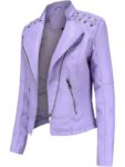 Stylish Women’s Purple Leather Motorcycle Jackets